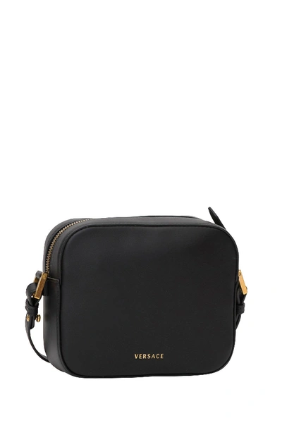 Shop Versace Virtus Shoulder Bag In Black