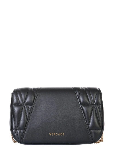 Shop Versace Virtus Crossbody Bag In Black