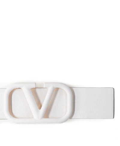 Shop Valentino Vlogo Belt In White