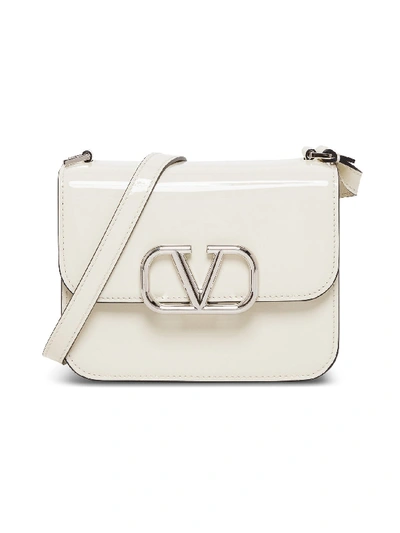 Shop Valentino Vsling Shoulder Bag In Patent Leather In White