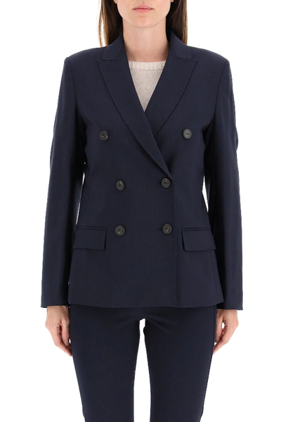 Shop Weekend Max Mara Navile Wool Blazer In Navy