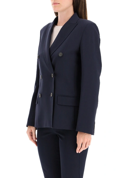 Shop Weekend Max Mara Navile Wool Blazer In Navy