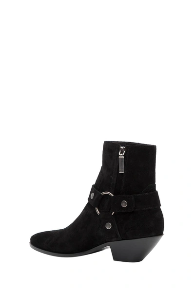 Shop Saint Laurent West Harness Boots With Ring In Black