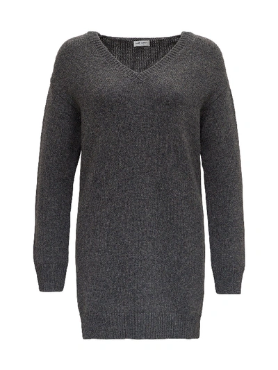 Shop Saint Laurent Wool Dress In Grey