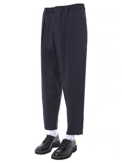 Shop Marni Wool Pants In Blue