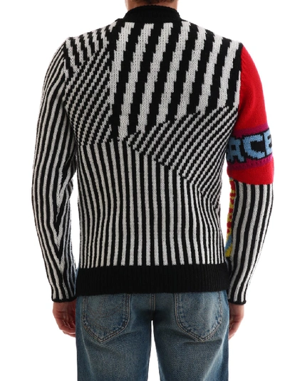 Shop Versace Wool Sweater In Multicolor
