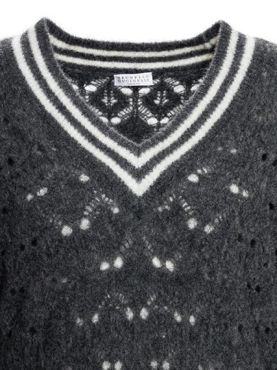 Shop Brunello Cucinelli Wool Sweater In Grey