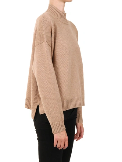 Shop Ganni Wool Sweater Camel In Beige