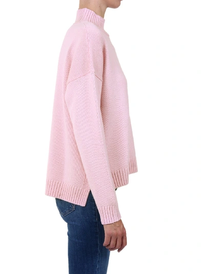 Shop Ganni Wool Sweater Pink