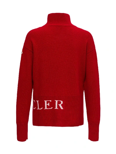 Shop Moncler Wool Turtleneck In Red