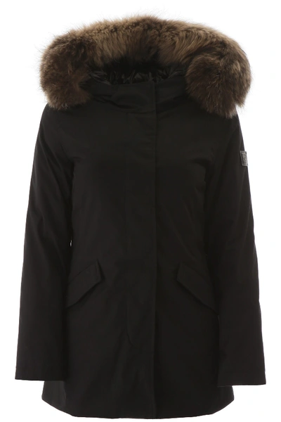 Shop Woolrich Artic Parka With Murmasky Fur In Black