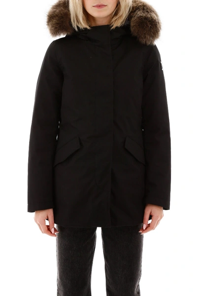 Shop Woolrich Artic Parka With Murmasky Fur In Black