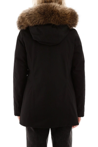 Shop Woolrich Artic Parka With Murmasky Fur In Black