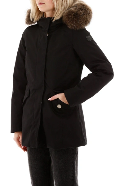 Shop Woolrich Artic Parka With Murmasky Fur In Black