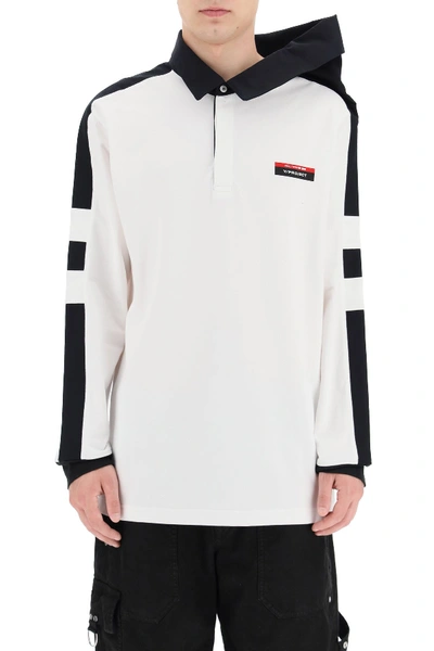 Shop Y/project Y Project Two-tone Polo Shirt In White Black