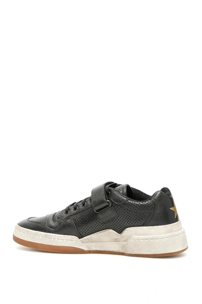 Shop Saint Laurent Ysl Sl24 Black Sneakers In Beige