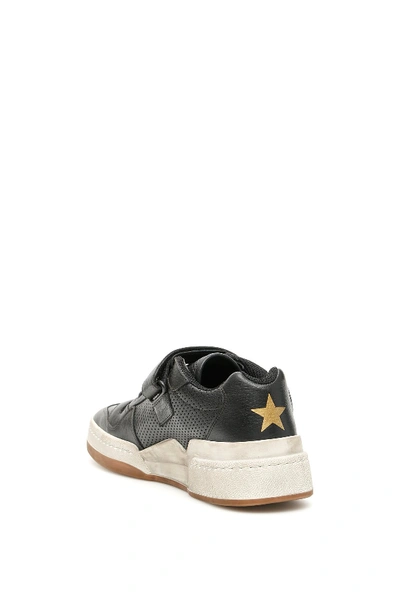 Shop Saint Laurent Ysl Sl24 Black Sneakers In Beige