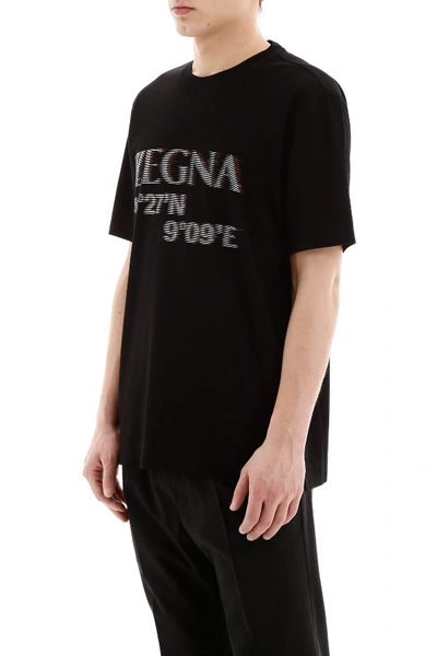 Shop Z Zegna Maxi Logo T-shirt In Nero Fantasia