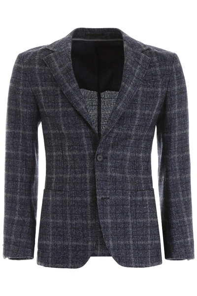 Shop Z Zegna Tartan Blazer In Blu Navy Check