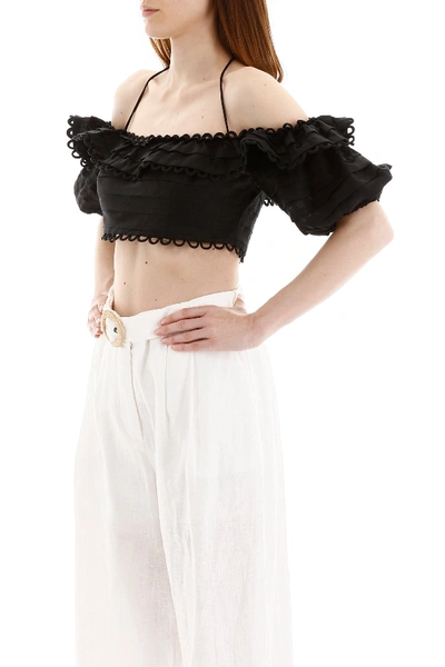 Shop Zimmermann Crop Top In Noir