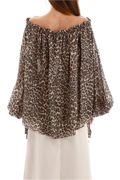 Shop Zimmermann Leopard-printed Blouse In Khaki Leopard