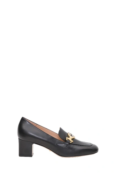 Shop Gucci Zumi Medium Heel Leather Loafer In Black