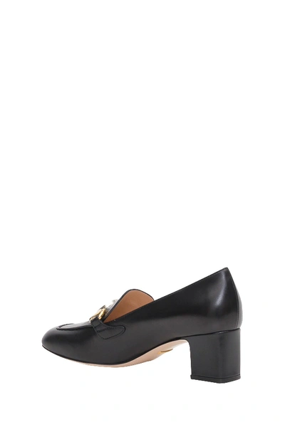 Shop Gucci Zumi Medium Heel Leather Loafer In Black