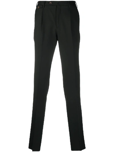 Shop Pt01 Slim-fit Tailored Trousers In Black