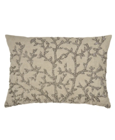 Shop Michael Aram Sea Foam Tree Of Life Applique Pillow Bedding In Silver