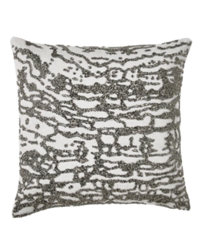 Shop Donna Karan Collection Luna Beaded Decorative Pillow In Platinum