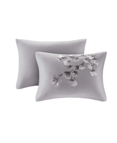 Shop Natori N  Sakura Blossom Embroidered Decorative Pillow, 12" X 20" In Lilac