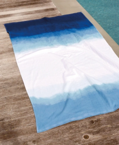 Shop Michael Aram Closeout!  Dip Dye Ombre 100% Cotton Beach Towel In Blue