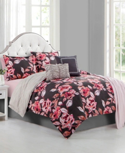 Shop Ellen Tracy Fleur Du Jour 6-piece King Comforter Set Bedding In Rose