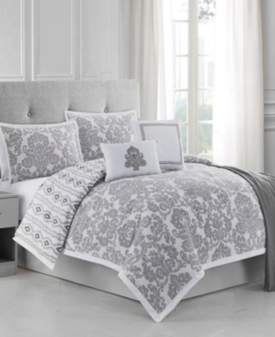 Shop Ellen Tracy Adalisa 6-piece Full Comforter Set Bedding In Grey