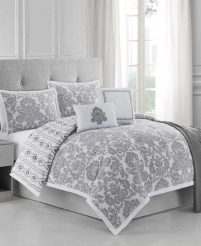 Shop Ellen Tracy Adalisa 6-piece Queen Comforter Set Bedding In Grey