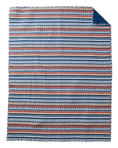 Shop Pendleton Tamiami Coverlet Set- Twin Bedding In Blue Multi