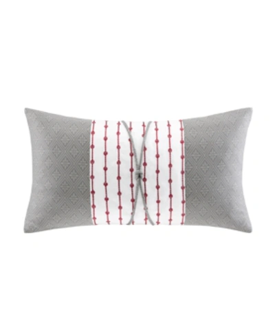 Shop Natori N  Cherry Blossom Decorative Pillow, 12" X 22" In Grey