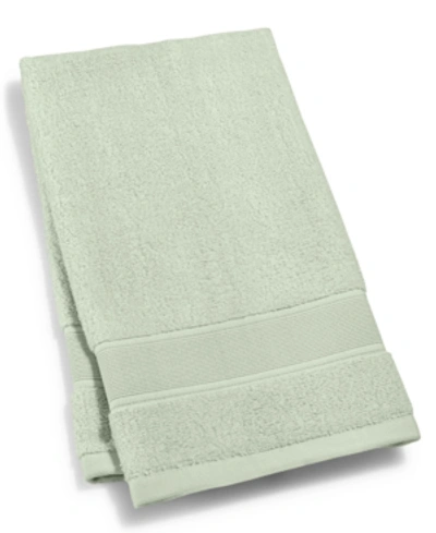 Shop Lauren Ralph Lauren Sanders Solid Antimicrobial Cotton Hand Towel, 16" X 30" In Spa Green