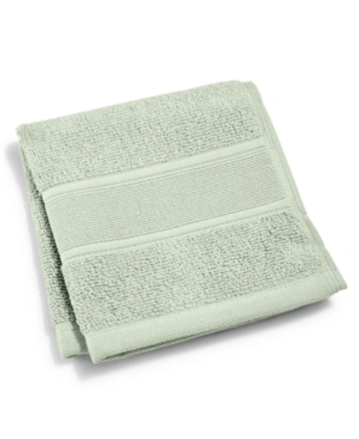 Shop Lauren Ralph Lauren Sanders Solid Antimicrobial Cotton Washcloth, 13" X 13" In Spa Green