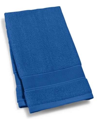 Shop Lauren Ralph Lauren Sanders Solid Antimicrobial Cotton Hand Towel, 16" X 30" In Maritime Blue