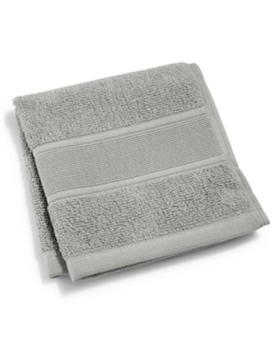 Ralph Lauren Sanders Solid Antimicrobial Cotton Washcloth, 13" X 13" In Pewter Grey
