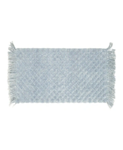 Shop French Connection Arta Stonewash 17" X 24" Beaded Cotton Bath Rug Bedding In Winter Sky