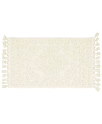 Shop French Connection Nellore Fringe Cotton 20" X 34" Bath Rug Bedding In Ivory