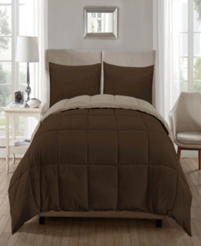 Shop Kensie Jackson 3-pc. Full Comforter Set Bedding In Chocolate-taupe