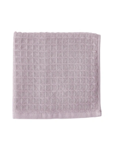 Shop Uchino Waffle Twist 100% Cotton Washcloth In Purple