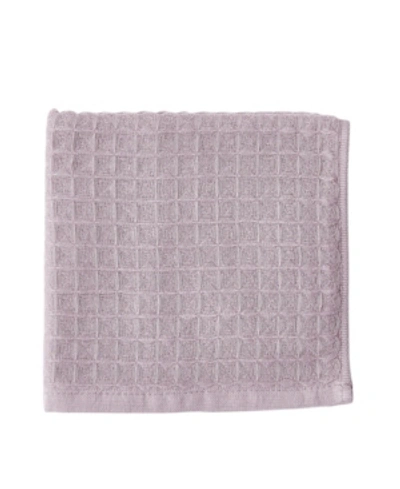 Uchino Waffle Twist 100% Cotton Washcloth, 13" X 13" In Purple