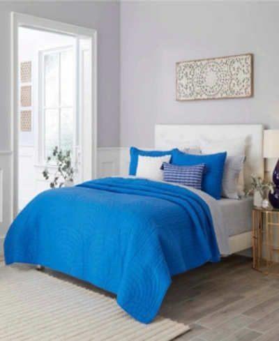 Shop Trina Turk Palm Desert Full/queen Quilt Set Bedding In Blue Aster