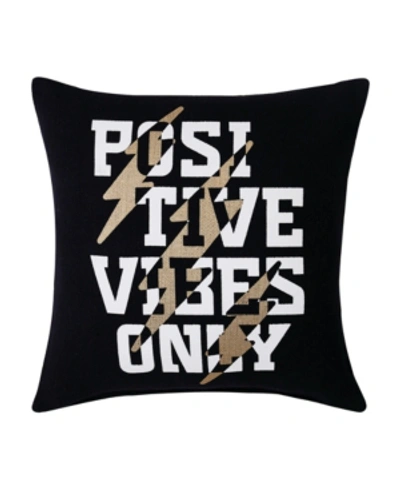 Shop Sean John Positive Vibes Only 18" Square Decorative Pillow Bedding In Black
