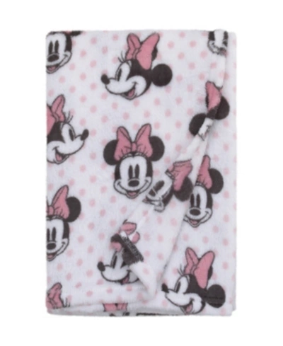 Shop Disney Minnie Mouse Baby Blanket In Gray