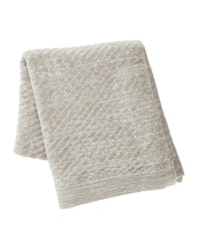 Shop Kenneth Cole Closeout!  New York Essentials Chunky Knit Grey Throw In Light Grey